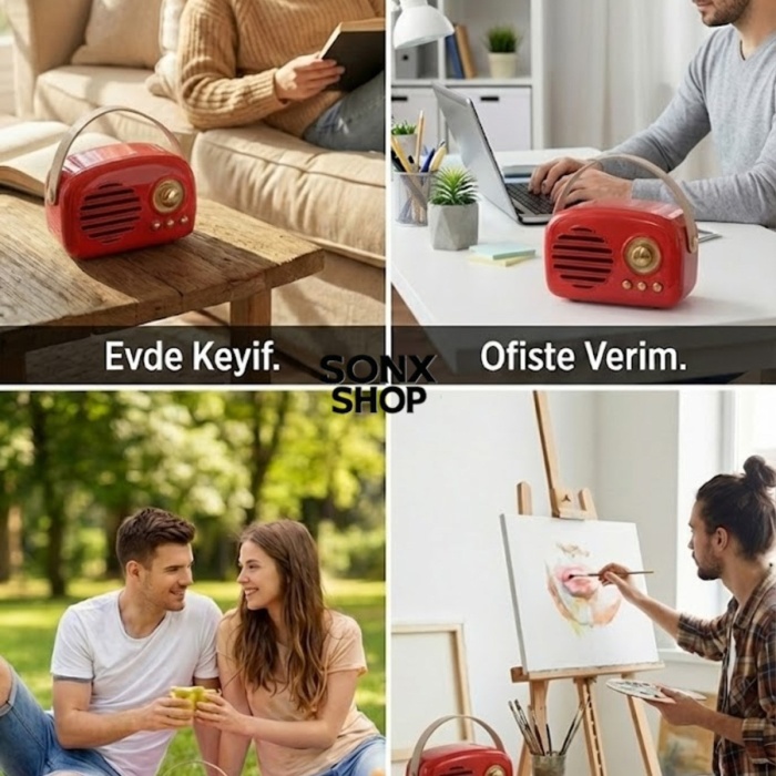 ® Yeni Ürün Nostaljik Retro Bluetooth HoparlörFM Radyo, USB ve Bluetooth Kablosuz Hoparlör